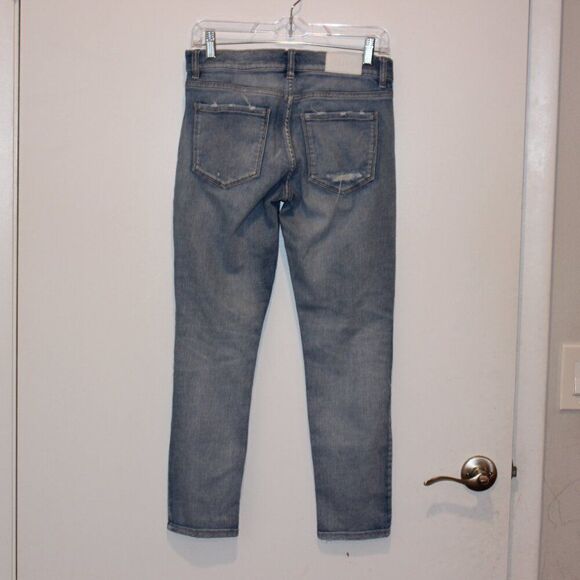 pistola Blue high-Rise Destructed Straight Leg Jeans Women's Size 26 - Picture 3 of 12